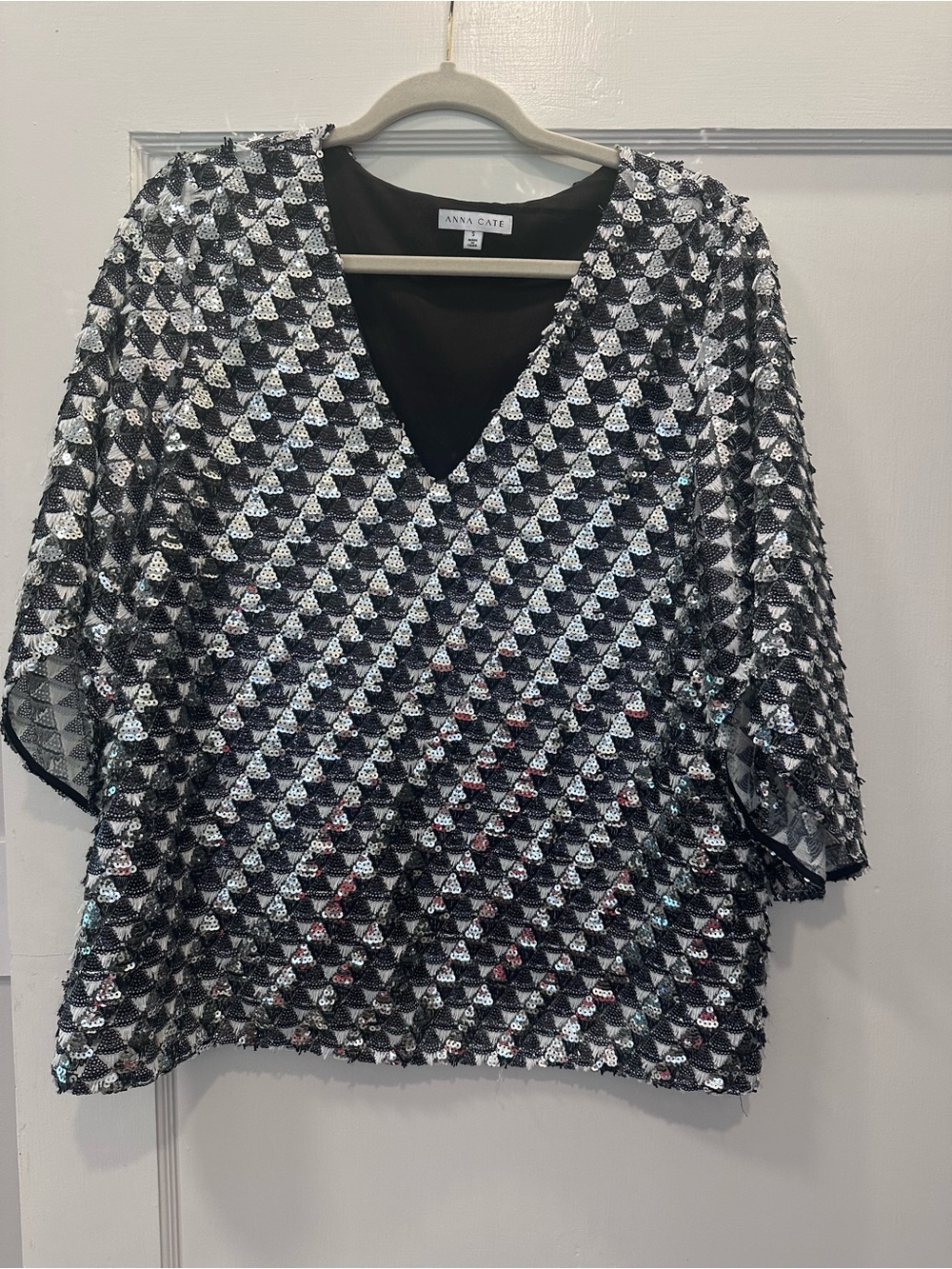 Anna Cate Black and Silver Sequin Nina Top